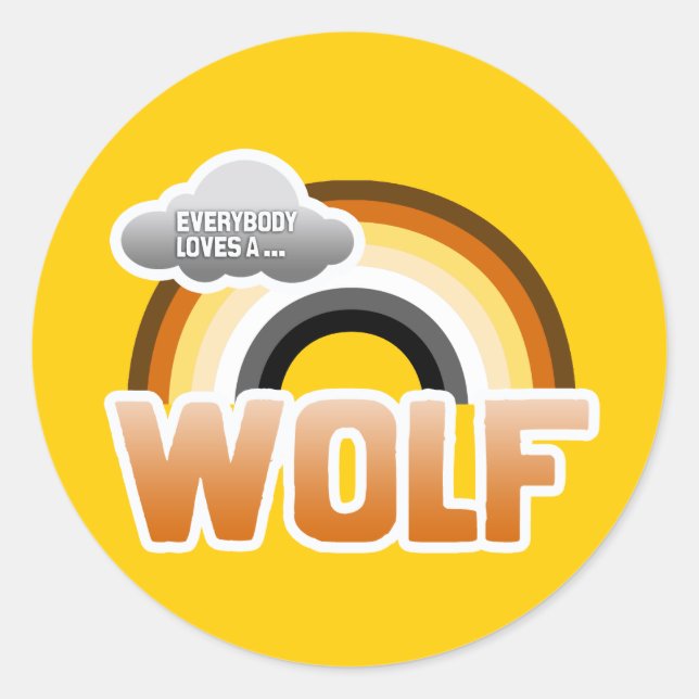 Jeder Liebe ein Wolf Runder Aufkleber (Vorderseite)