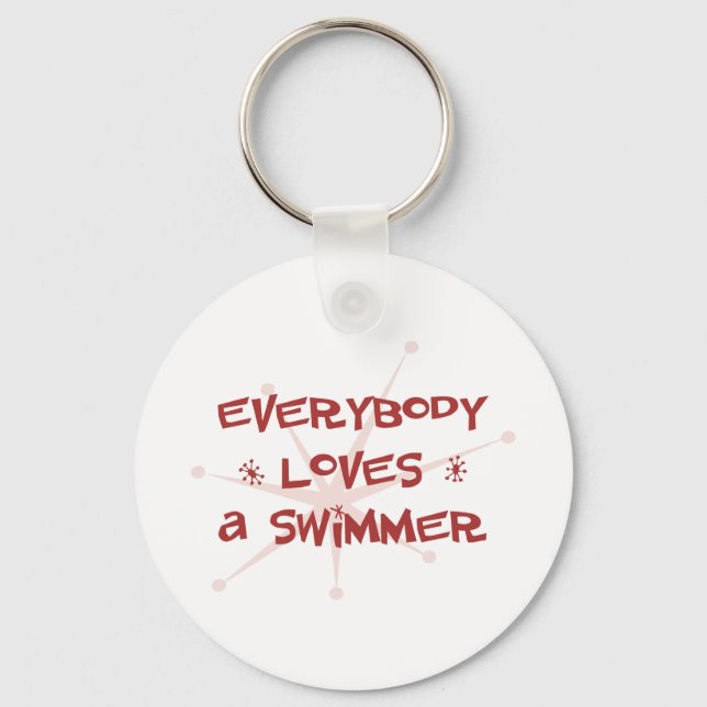 Jeder Liebe ist ein Schwimmer Schlüsselanhänger (Vorderseite)