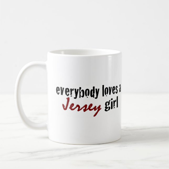 Jeder Liebe-Jersey-Mädchen Tasse (Links)
