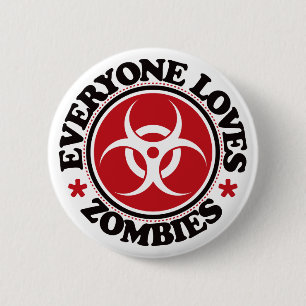Jeder Liebe-Zombies - Rot Button