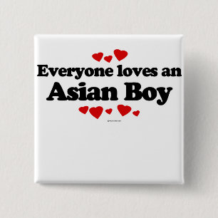Jeder Lieben ein asiatischer Junge Button