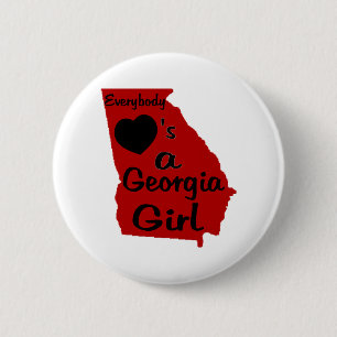 Jeder Lieben ein Georgia-Mädchen rot und schwarz Button