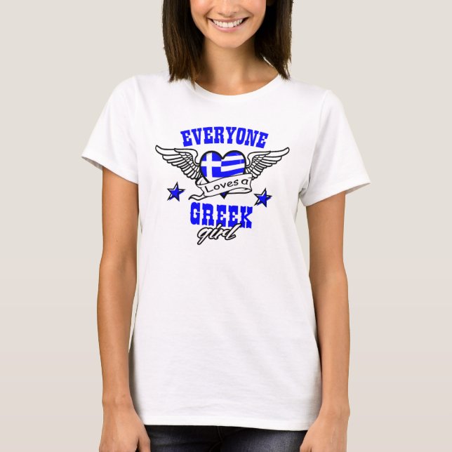 Jeder Lieben ein griechisches Mädchen T-Shirt (Vorderseite)