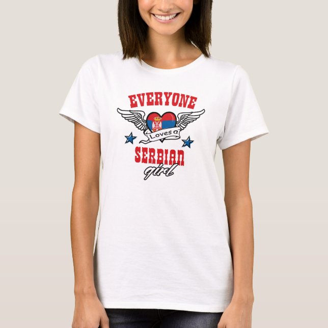 Jeder Lieben ein Serbianmädchen T-Shirt (Vorderseite)