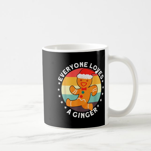 Jeder liebt ein Ingwer-Tee-Rotschopf-Lebkuchen-C Kaffeetasse (Rechts)