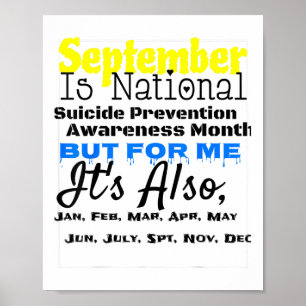 Jeder Monat ist Monat für die Suizidprävention ich Poster