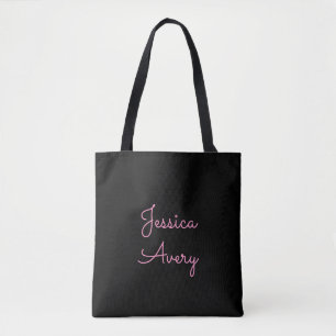 Jeder Name Cool Editable Pink Script in Black