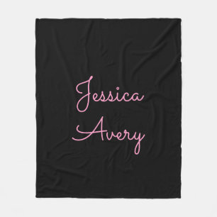 Jeder Name Cooler editierbarer rosa Schriftzug a Fleecedecke