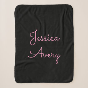 Jeder Name Cooler editierbarer rosa Schriftzug a Sherpadecke