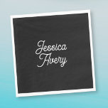 Jeder Name | Editable Vintag Styling Script on Bla Serviette<br><div class="desc">Ihr Name oder jeder andere Text in einem eleganten Schreibstil.</div>