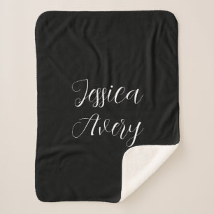 Jeder Name Elegant Editable White Script auf Sch Sherpadecke