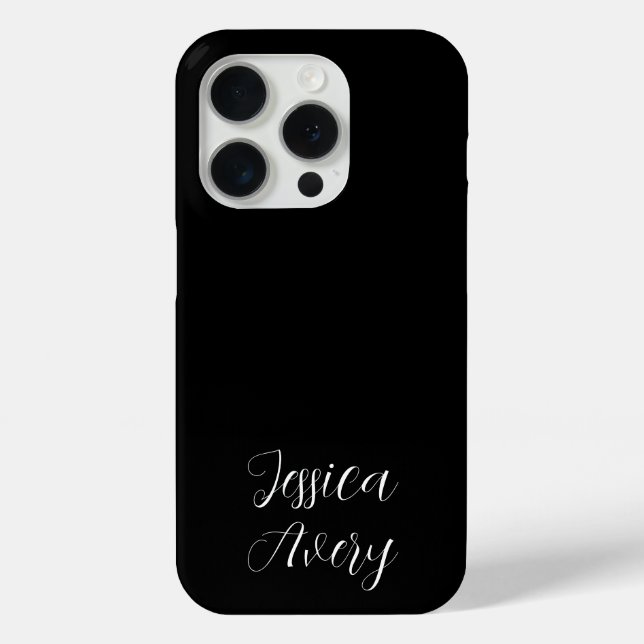 Jeder Name | Elegante editierbare weiße Schrift au Case-Mate iPhone Hülle (Rückseite)