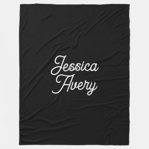 Jeder Name Elegantes Vintages, weißes Script auf Fleecedecke
