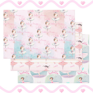 Jeder Name Hübsch Ballet Princess Ballerina Gesche Geschenkpapier Set