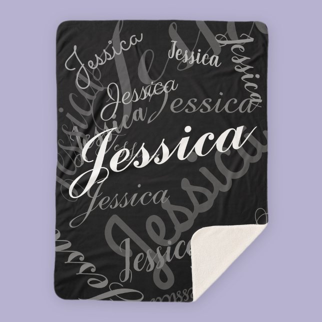 Jeder Name individuell einstellbare Creative Black Sherpadecke (Von Creator hochgeladen)