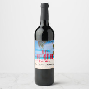 Jeder Name Red Fine Wine Beach Fun Weinetikett