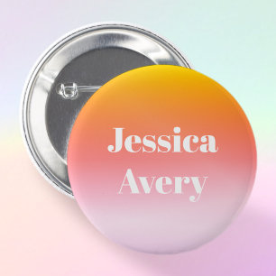 Jeder Name   Retro-Modern gestylter Text farbenfro Button
