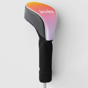 Jeder Name Retro-Modern gestylter Text farbenfro Golf Headcover