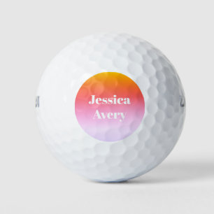 Jeder Name Retro-Modern gestylter Text farbenfro Golfball