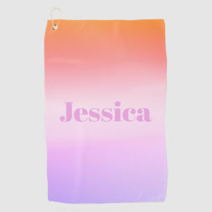 Jeder Name Retro-Modern gestylter Text farbenfro Golfhandtuch