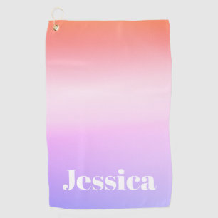 Jeder Name Retro-Modern gestylter Text farbenfro Golfhandtuch