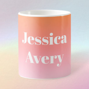 Jeder Name   Retro-Modern gestylter Text farbenfro Kaffeetasse