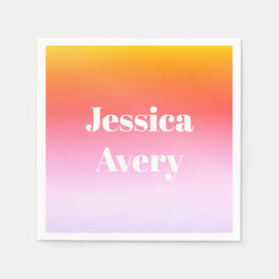 Jeder Name Retro-Modern gestylter Text farbenfro Serviette
