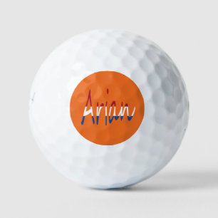 Jeder Name überlagert sich auf der NLD-Flagge auf Golfball