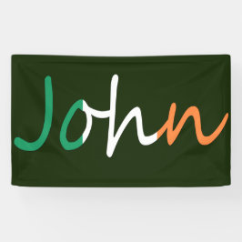 Jeder Name überlagert sich auf irischer Flagge Banner