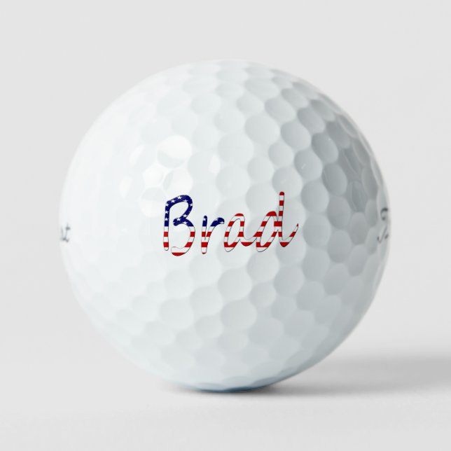 Jeder Name überlagerte sich auf US-Flagge tpv1 gbc Golfball (Vorderseite)