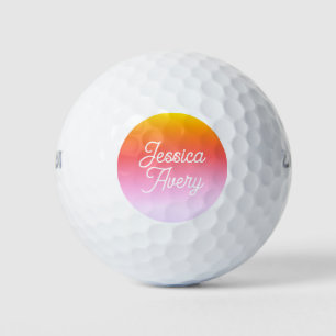 Jeder Name Vintag Styling Text Colorful Ombre Golfball