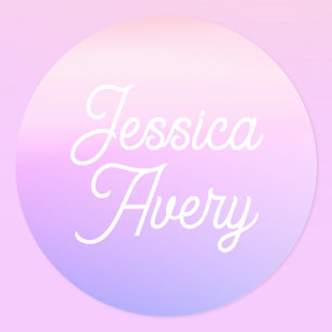 Jeder Name Vintag Styling Text Colorful Ombre Runder Aufkleber