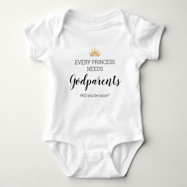 Jeder Prinzessin braucht Godeltern, du bist meiner Baby Strampler (Vorderseite)