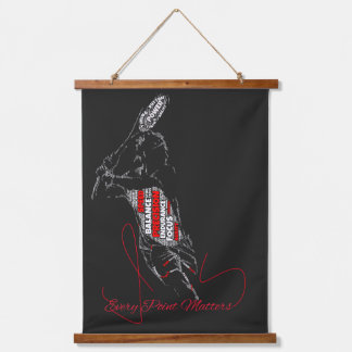 Jeder Punkt zählt Tennis-Typografie Wandteppich Mit Holzrahmen
