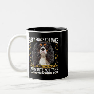 Jeder Snack, den Sie machen lustigen Cavalier King Zweifarbige Tasse