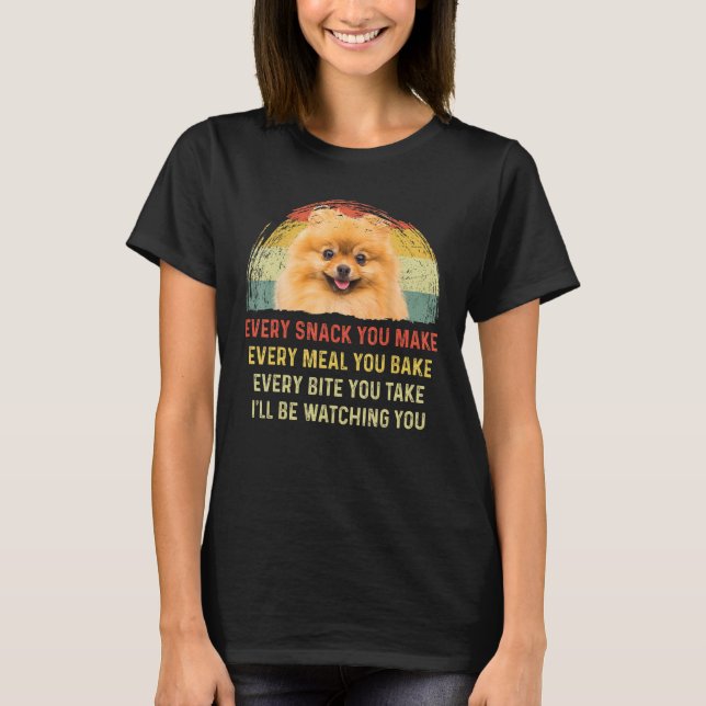 Jeder Snack, den Sie machen Spitz Hund Mama Hund V T-Shirt (Vorderseite)