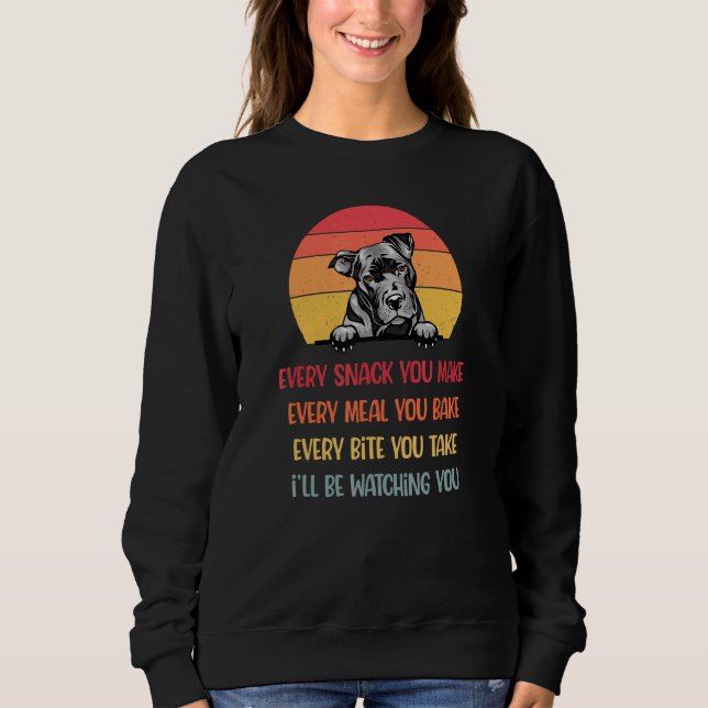 Jeder Snack, den Sie Pit Bull Dog Pitbull Mama 3 Sweatshirt (Vorderseite)