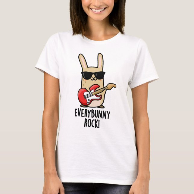 Jeder sonnige Rock Funny Animal Rabbit Pub T-Shirt (Vorderseite)