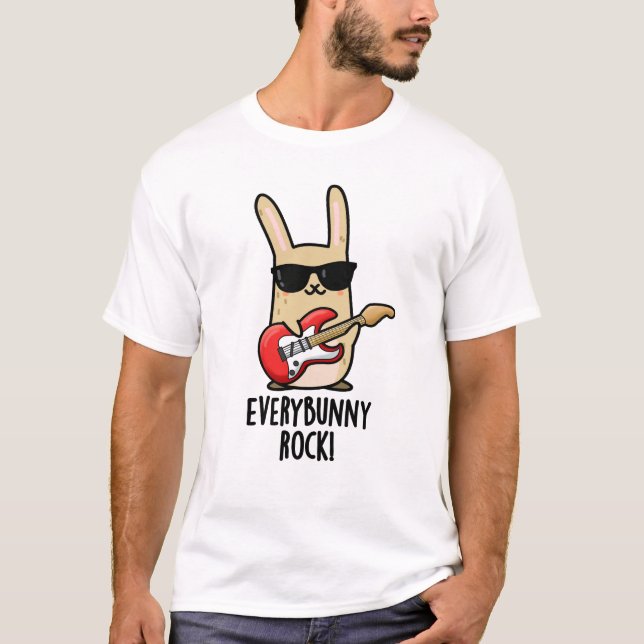 Jeder sonnige Rock Funny Animal Rabbit Pub T-Shirt (Vorderseite)