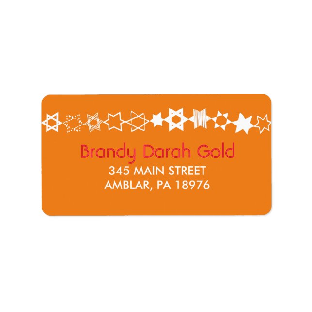 JEDER STAR IST EINZIGARTIG Bar Bat Mitzvah Adresse Adressaufkleber (Vorne)