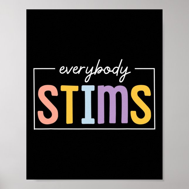 Jeder Stim Neuroversity Sped Teacher Autismus Poster (Vorne)