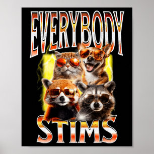 Jeder Stims Autismus Awareness Bootleg Neurodive Poster