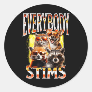 Jeder Stims Autismus Awareness Bootleg Neurodive Runder Aufkleber