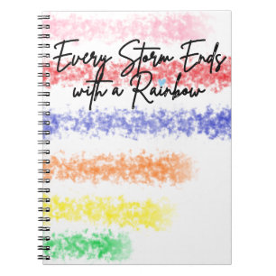 Jeder Sturm endet mit einem Rainbow-Notebook Notizblock