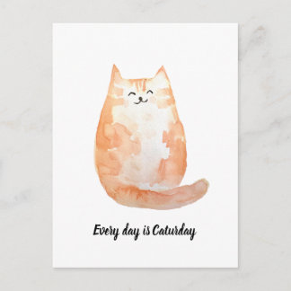 "Jeder Tag ist Caturday" Postkarte