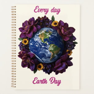 Jeder Tag ist Earth Day Blumendesign Planet Planer