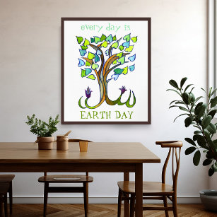 Jeder Tag ist Earth Day gerettet Bäume Herzkunst Poster