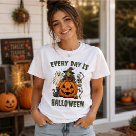 Jeder Tag ist Halloween Süße Hexe Kürbis T-Shirt