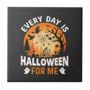Jeder Tag ist Halloween Vintage T-Shirt Design Fliese