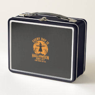 Jeder Tag ist Halloween Vogelscheuche Hexe Design_ Metall Brotdose